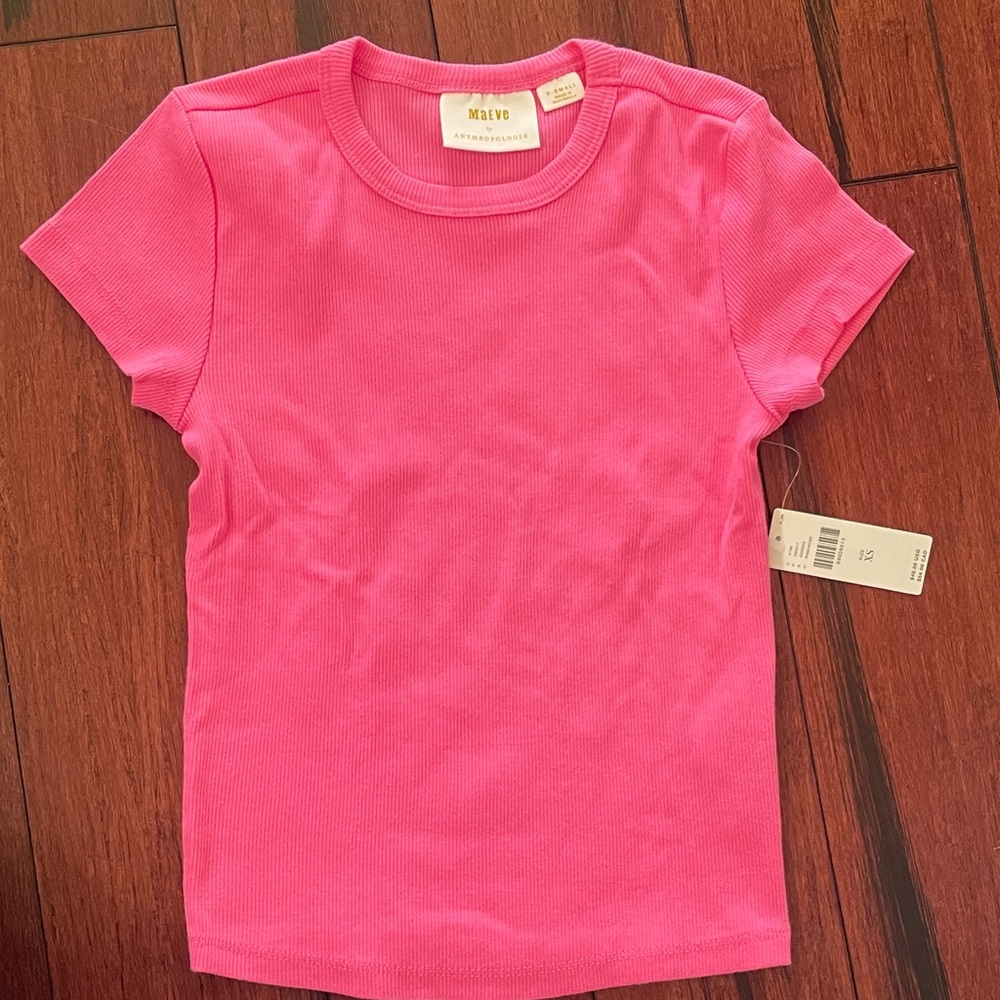 Maeve Vibrant Pink Short Sleeve Tee NWT